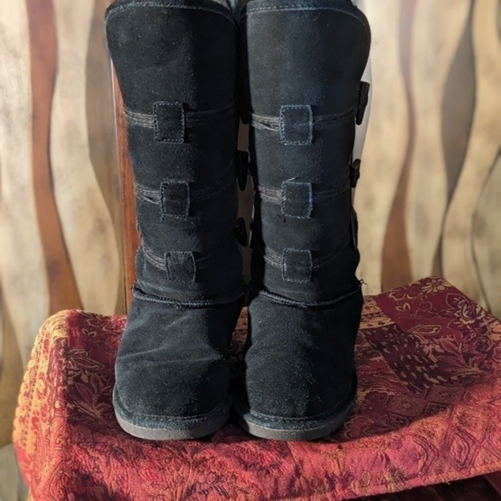Bear Paw Black Suede Boots 7